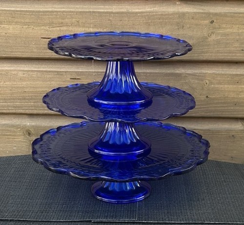 Vintage cobalt blue glass - cobalt,