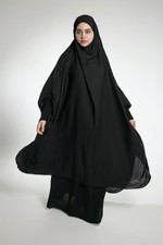 Jilbab 4 Piece set – Headscarf, Skirt , Niqab & Matching Bag- Black