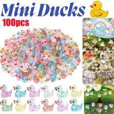 100Pcs Mini Ducks Glitter Resin Tiny Ducks Little Plastic Ducks Twink DIY Decor