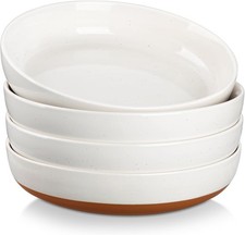 MALACASA Pasta Bowls Set of 4, Large Pasta Bowls, Ceramic Soup Bowls, 48 OZ, 9 i
