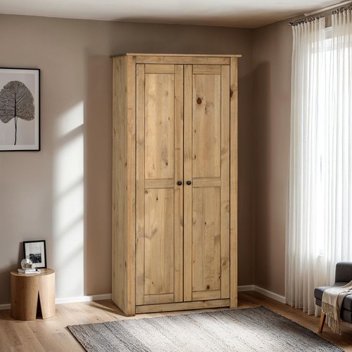 Pine natural waxed - waxed, wardrobe