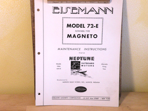 Eisemann magneto model - 72-e, on