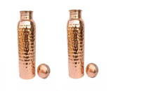Two Hammered Pure Copper Water