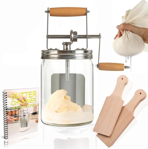 Hand cranked butter - hand-cranked, churn