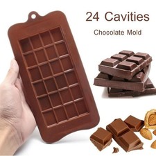 24 Grid Chocolate Candy Sugar Mould Bar Block Ice Silicone Bake New Molds K4U1
