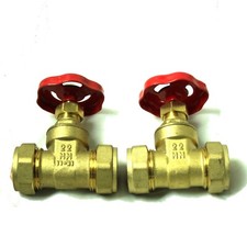 2 x 22mm Wheel Head Gate Valve