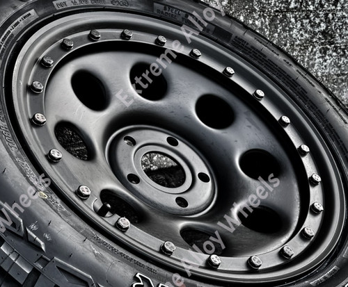 Black steel alloy wheels - black,