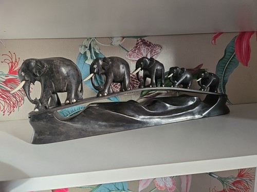 Antique ebony elephant - antique, parade