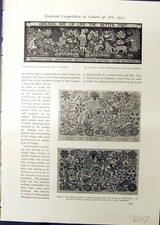 Old Embroidery Jones Overmantel Cushion Cover Art Preston 1914 Chelms 20th