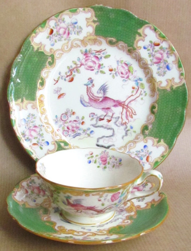 Mintons green cockatrice small - mintons,