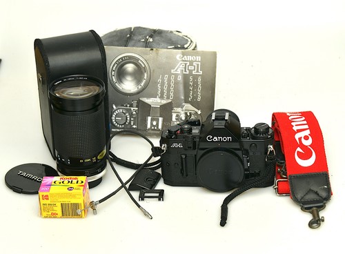 Canon black 35mm slr - canon, film