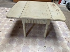 Vintage Retro Grey Painted Drop Leaf Coffee Table