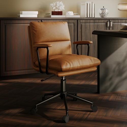 Tan faux leather - leather, office