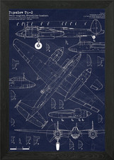 Tupolev Tu2 Blueprint Framed