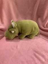 VINTAGE 11" MERRYTHOUGHT IRONBRIDGE SHROPSHIRE GREEN HIPPO SOFT PLUSH NICE COND