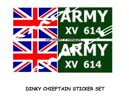 Dinky chieftain tank stickers - tank,