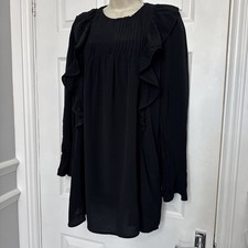 Zara black lined frill shift
