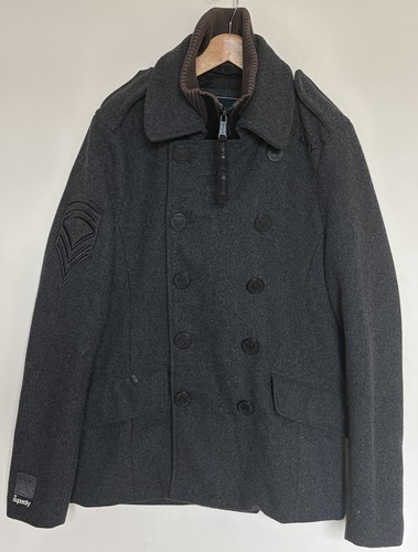 Superdry navy label coat - label, p.coat