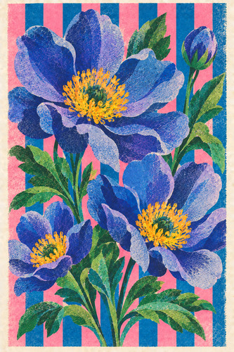 Violet stripes risograph - 20.,