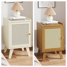 1 Door Compact Bamboo Bedroom Bedside Cabinet Furniture Nightstand Side Table