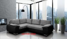 CORNER SOFA BED ENZO GREY BLACK BROWN JUMBO CORD FABRIC WITH STORAGE 