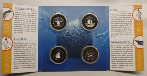 Penguins coin falklands - penguins, 4-coin