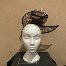 Snoxell Gwyther Womens Fascinator Pink Floral On Brown One Size