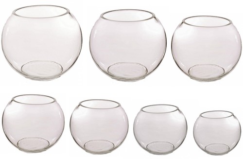 Clear glass fish bowl vase - clear,