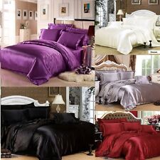 7pc Silk Satin Duvet Cover