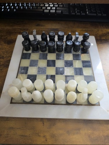 Vintage marble and onyx chess - vintage,