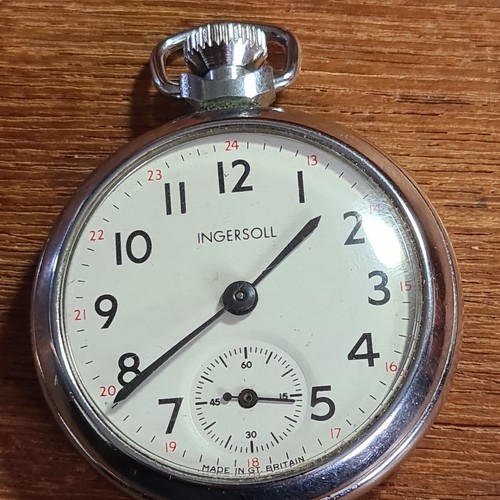 Vintage metal ingersoll pocket - metal,