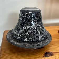 Yankee Candle Large Mosaic Tray and Shade Silver Grey Black