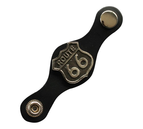 Route66 black leather vest - route66,