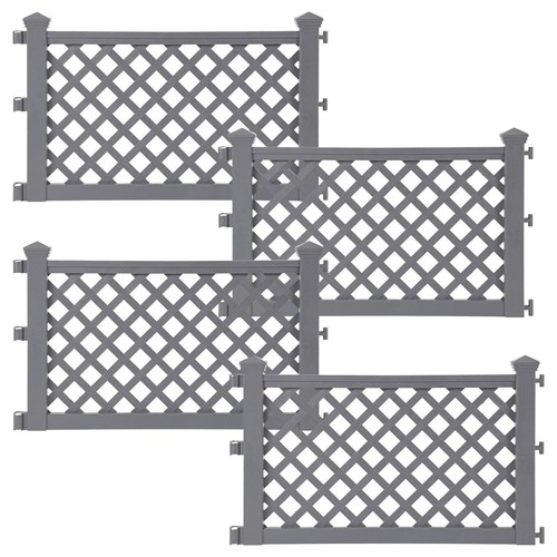 Grey plastic fence panels - 8,