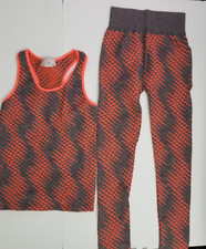 Workout Set for Women- Medium. Orange and Gray.