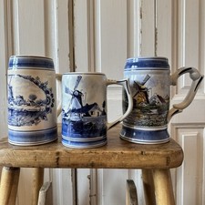 Vintage Delftware Tankard Mugs