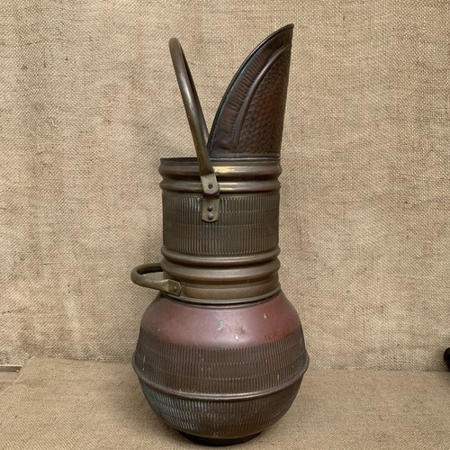 Vintage brass and copper coal - and,