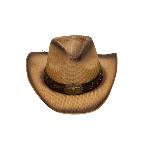 Straw western cowboy hat - straw,
