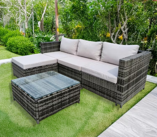 Rattan garden furniture corner - garden,