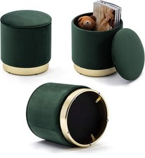 Round Velvet Ottoman Pouffe