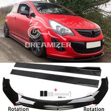 For Opel Vauxhall Corsa A D VXR Front Bumper Lip Spoiler Splitter + Side Skirts