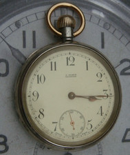 Omega Swiss pre WW1 1912 antique pocket watch nickel case retail J.Scott Taunton