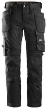 SNICKERS 6241 STRETCH WORK TROUSERS ALLROUNDWORK WITH HOLSTER POCKETS BLACK
