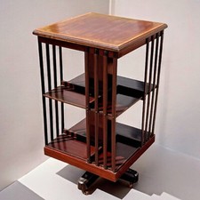 Edwardian Inlaid Mahogany Revolving Bookcase