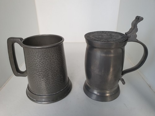 Pair antique mugs glass - antique, mugs,