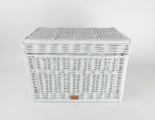 Wicker crate white laundry - crate,