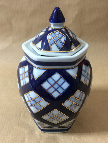 Vintage ginger jar blue - vintage,