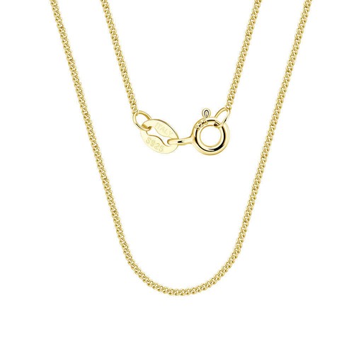 18ct yellow gold silver curb - 18ct, &