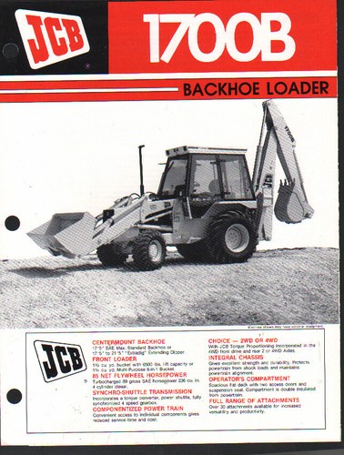 Jcb 1700b tractor backhoe - jcb,