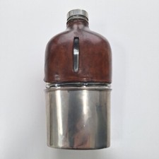 Antique Hip Flask Leather
